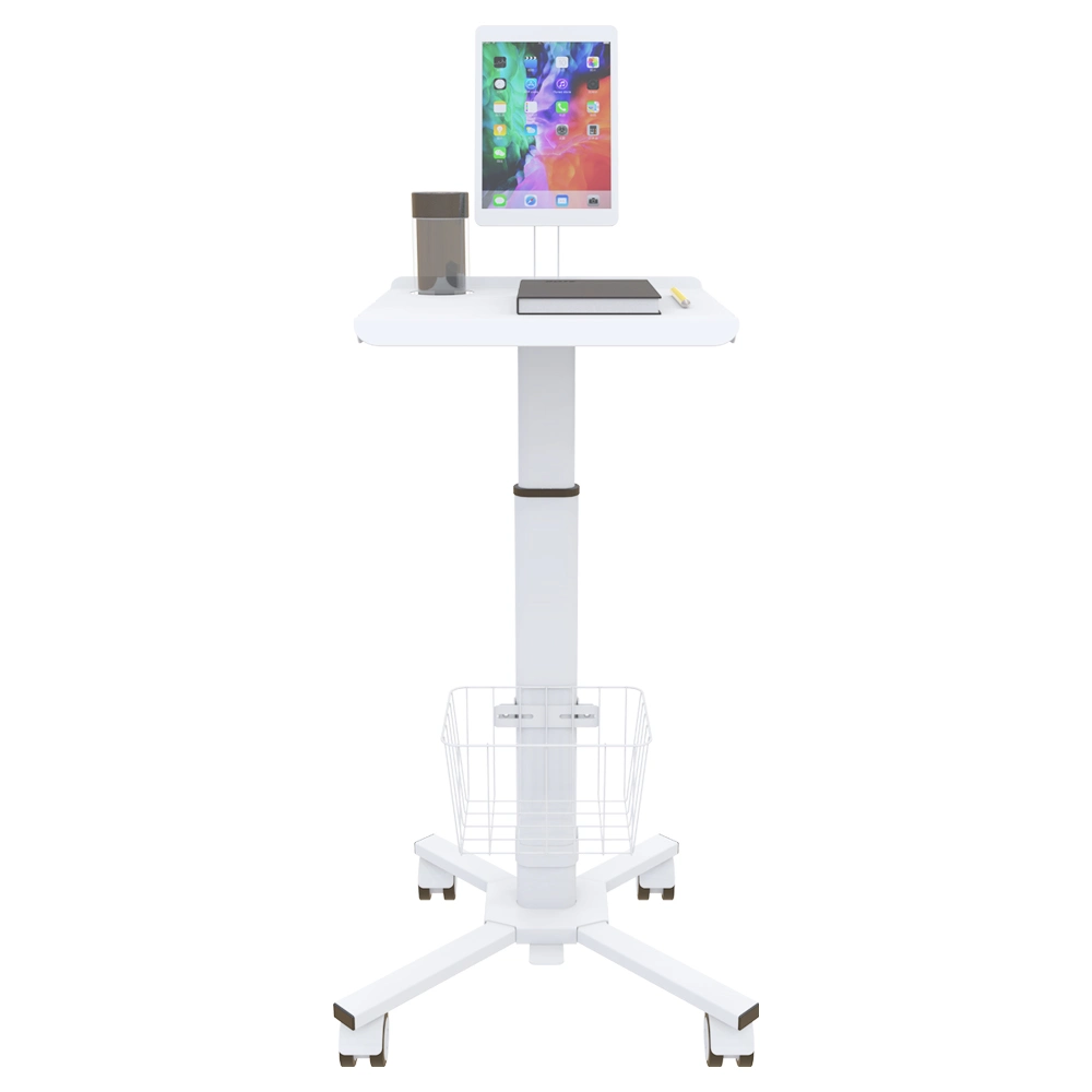 Height Adjustable Mobile Medical Laptop Cart Tablet Vesa Hospital Trolley Hospital Mobile Working Stations